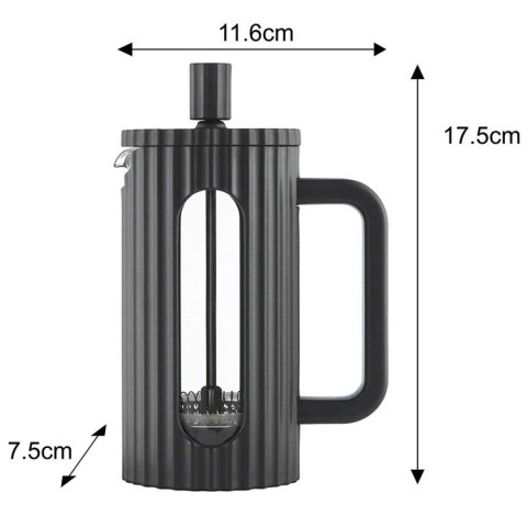 ZAPARZACZ TŁOKOWY DO KAWY/HERBATY Z 350ml KLAUSBERG KB-7741 CZARNY ZAPARZACZ TŁOKOWY DO KAWY/HERBATY Z 350ml KLAUSBERG KB-7741 CZARNY