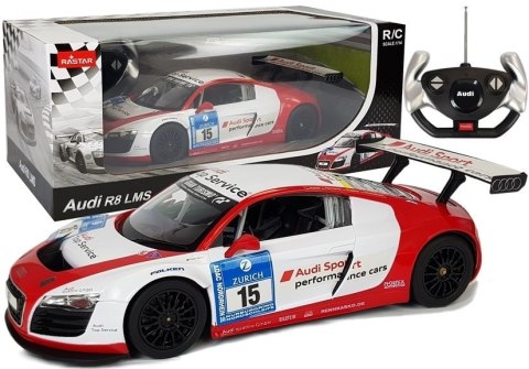 Auto R/C Audi R8 LMS Rastar 1:14 Biało-Czerwone Auto R/C Audi R8 LMS Rastar 1:14 Biało-Czerwone
