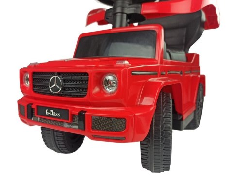 Jeździk Mercedes G-Class 653 Czerwony z Pchaczem Dźwięk Silnika i Klaksonu Jeździk Mercedes G-Class 653 Czerwony z Pchaczem Dźwięk Silnika i Klaksonu