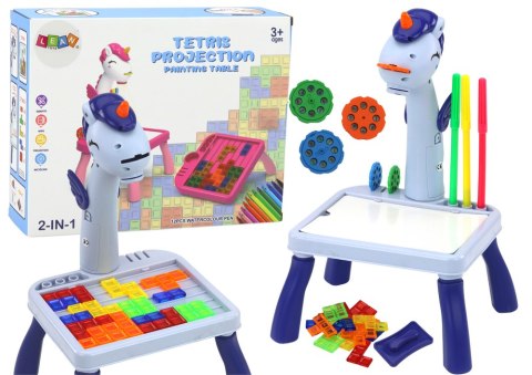 Mini Projektor Stolik Tetris 2w1 Jednorożec Niebieski Mini Projektor Stolik Tetris 2w1 Jednorożec Niebieski