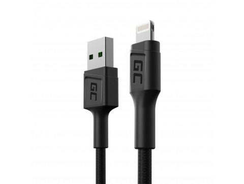 GREEN CELL KABEL KABGC24 GC POWERSTREAM USB-A - LIGHTNING 30CM, SZYBKIE ŁADOWANIE GREEN CELL KABEL KABGC24 GC POWERSTREAM USB-A - LIGHTNING 30CM, SZYBKIE ŁADOWANIE