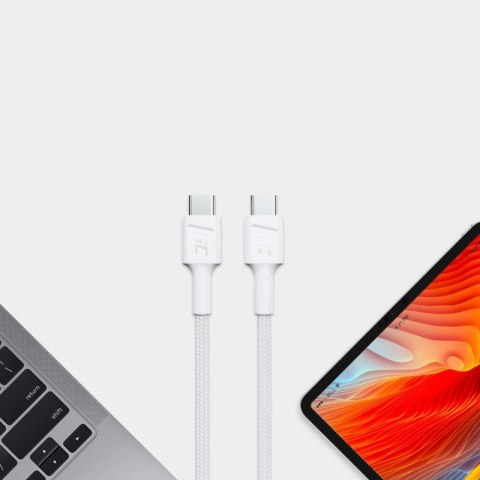 GREEN CELL KABEL KABGC29W GC POWERSTREAM USB-C - USB-C 200CM, POWER DELIVERY 60W, ULTRA CHARGE, QC 3.0, BIAŁY GREEN CELL KABEL KABGC29W GC POWERSTREAM USB-C - USB-C 200CM, POWER DELIVERY 60W, ULTRA CHARGE, QC 3.0, BIAŁY