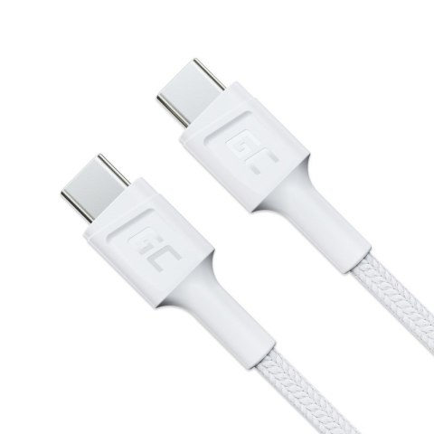 GREEN CELL KABEL KABGC31W GC POWERSTREAM USB-C - USB-C 30CM, POWER DELIVERY 60W, ULTRA CHARGE, QC 3.0, BIAŁY GREEN CELL KABEL KABGC31W GC POWERSTREAM USB-C - USB-C 30CM, POWER DELIVERY 60W, ULTRA CHARGE, QC 3.0, BIAŁY