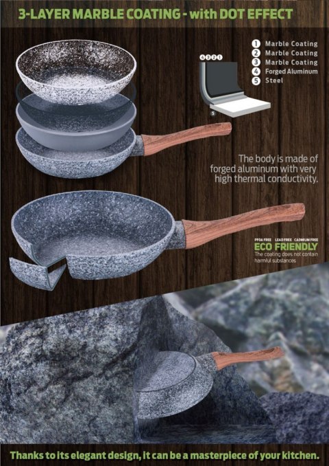 ZESTAW 3 PATELNI GRANITOWYCH BERLINGER HAUS BH-1215 ZESTAW 3 PATELNI GRANITOWYCH BERLINGER HAUS BH-1215