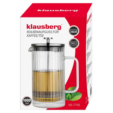 ZAPARZACZ TŁOKOWY DO KAWY/HERBATY TERMICZNY 1000ml KLAUSBERG KB-7758 ZAPARZACZ TŁOKOWY DO KAWY/HERBATY TERMICZNY 1000ml KLAUSBERG KB-7758