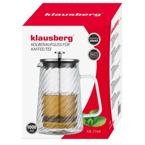 ZAPARZACZ TŁOKOWY DO KAWY/HERBATY TERMICZNY 1000ml KLAUSBERG KB-7764 ZAPARZACZ TŁOKOWY DO KAWY/HERBATY TERMICZNY 1000ml KLAUSBERG KB-7764