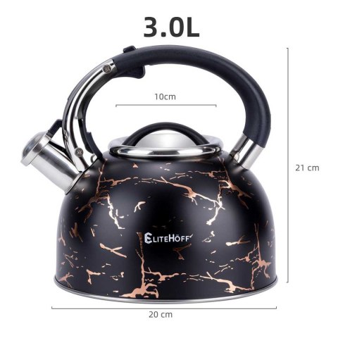 CZAJNIK Z GWIZDKIEM 3L GLAMOUR BLACK GOLD E-5155 CZAJNIK Z GWIZDKIEM 3L GLAMOUR BLACK GOLD E-5155