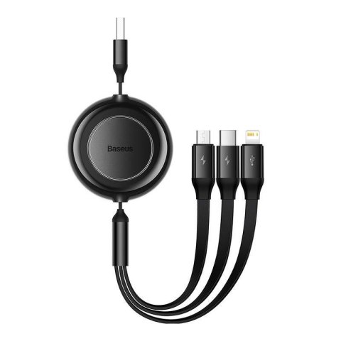 Kabel przewód USB 3w1 - USB-C, Lightning, micro USB 110cm Baseus CAMJ010001 do 3,5A Kabel przewód USB 3w1 - USB-C, Lightning, micro USB 110cm Baseus CAMJ010001 do 3,5A