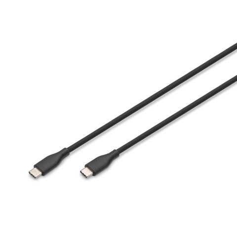 Kabel zasilający DIGITUS silikonowy USB-C - USB-C, USB 2.0 60W, 2m czarny Kabel zasilający DIGITUS silikonowy USB-C - USB-C, USB 2.0 60W, 2m czarny