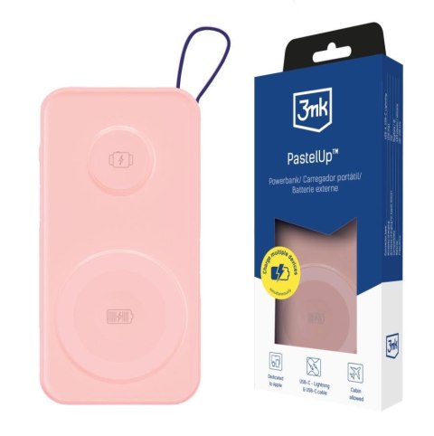 Powerbank 3mk PastelUp 10,000mAh 22.5W USB 1A1C - Pink Powerbank 3mk PastelUp 10,000mAh 22.5W USB 1A1C - Pink
