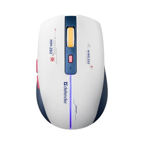 Mysz bezprzewodowa Defender DILA MM-282 optyczna 1800dpi biała RGB AKUMULATOR 6 przycisków Gaming Mysz bezprzewodowa Defender DILA MM-282 optyczna 1800dpi biała RGB AKUMULATOR 6 przycisków Gaming
