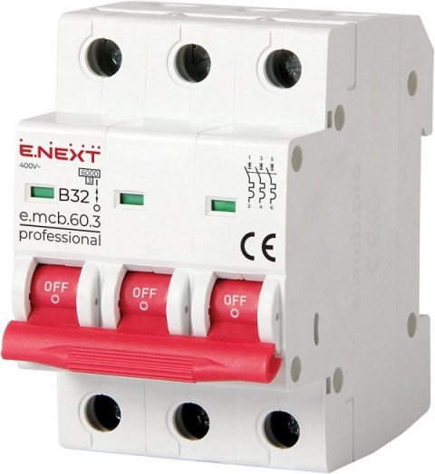 WYŁĄCZNIK NADPRĄDOWY MCB.PRO60 3P B32A 6KA WYŁĄCZNIK NADPRĄDOWY MCB.PRO60 3P B32A 6KA