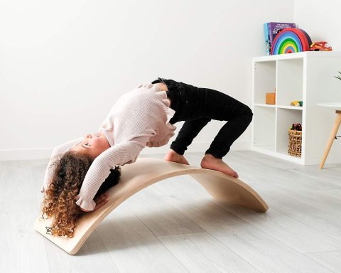 Deska do balansowania dla dzieci bujak drewniany ćwiczenia równowagi ECOTOYS Deska do balansowania dla dzieci bujak drewniany ćwiczenia równowagi ECOTOYS