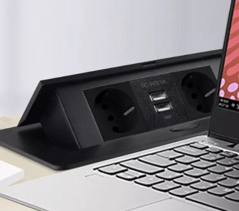 Gniazdo chowane w blat USB- podwójne Izoxis 21446 Gniazdo chowane w blat USB- podwójne Izoxis 21446