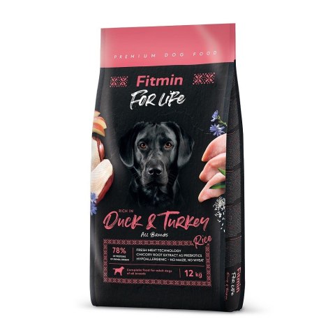 FITMIN Dog For Life Duck & Turkey - sucha karma dla psa - 12 kg FITMIN Dog For Life Duck & Turkey - sucha karma dla psa - 12 kg