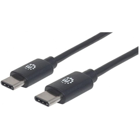 Kabel USB 2.0 Manhattan Typ-C M/M 60W 3A PD QC 480Mbps 2m czarny Kabel USB 2.0 Manhattan Typ-C M/M 60W 3A PD QC 480Mbps 2m czarny