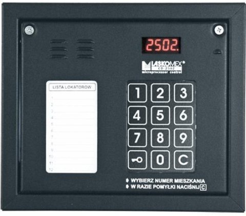 Laskomex CP-2502NR czarny Panel audio z mini listą lokatorów i z czytnikiem kluczy RFID Laskomex CP-2502NR czarny Panel audio z mini listą lokatorów i z czytnikiem kluczy RFID