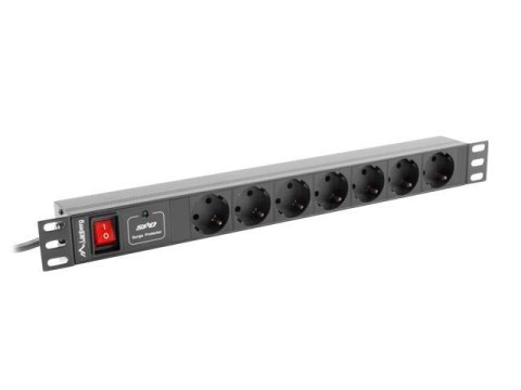 Listwa zasilająca Lanberg do RACK 1U 16A PDU 7x Schuko 2m czarna Listwa zasilająca Lanberg do RACK 1U 16A PDU 7x Schuko 2m czarna