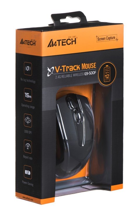 Mysz A4 TECH V-track G9-500F-1 A4TMYS40974 (optyczna; 2000 DPI; kolor czarny) Mysz A4 TECH V-track G9-500F-1 A4TMYS40974 (optyczna; 2000 DPI; kolor czarny)