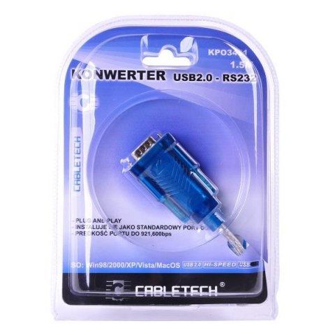 Kabel konwerter Cabletech DB9M USB 2.0 - RS232 Kabel konwerter Cabletech DB9M USB 2.0 - RS232