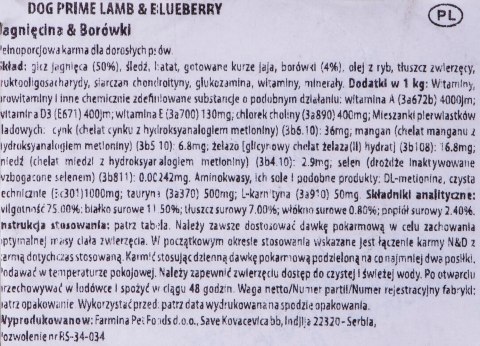 FARMINA N&D Prime Lamb & Blueberry Adult - mokra karma dla psa - 285g FARMINA N&D Prime Lamb & Blueberry Adult - mokra karma dla psa - 285g