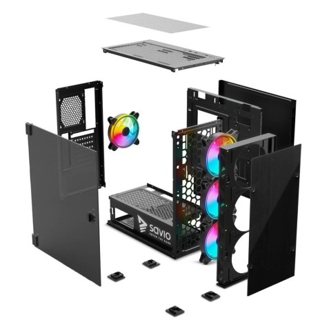 SAVIO OBUDOWA PC PRIME X1 ARGB GLASS SAVGC-PRIMEX1 SAVIO OBUDOWA PC PRIME X1 ARGB GLASS SAVGC-PRIMEX1