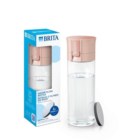 Butelka filtrująca Brita Vital pastelowa brzoskwinia 2 dyski Butelka filtrująca Brita Vital pastelowa brzoskwinia 2 dyski