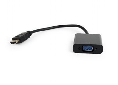 Adapter GEMBIRD A-HDMI-VGA-04 (HDMI M - D-Sub (VGA) F; 0,15m; kolor czarny) Adapter GEMBIRD A-HDMI-VGA-04 (HDMI M - D-Sub (VGA) F; 0,15m; kolor czarny)