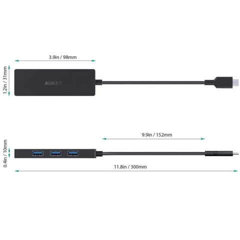 AUKEY CB-C64 HUB USB-C SLIM 4XUSB 3.1 5GBPS OTB AUKEY CB-C64 HUB USB-C SLIM 4XUSB 3.1 5GBPS OTB