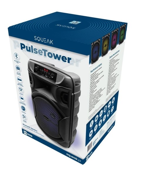 SQUEAK GŁOŚNIK KARAOKE PULSETOWER BLUETOOTH 5.3, RADIO FM, MICROSD, AUX, USB SQ1006 SQUEAK GŁOŚNIK KARAOKE PULSETOWER BLUETOOTH 5.3, RADIO FM, MICROSD, AUX, USB SQ1006