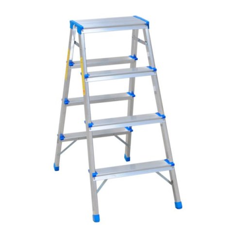 DRABINA ALUMINIOWA DWUSTRONNA 90CM 3 STOPNIE + PODEST DRABINA ALUMINIOWA DWUSTRONNA 90CM 3 STOPNIE + PODEST