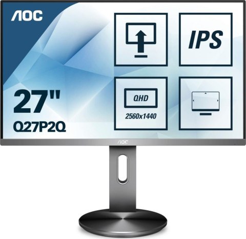 Monitor AOC 27" Q27P2Q VGA DVI HDMI DP 4xUSB 3.1 głośniki Monitor AOC 27" Q27P2Q VGA DVI HDMI DP 4xUSB 3.1 głośniki