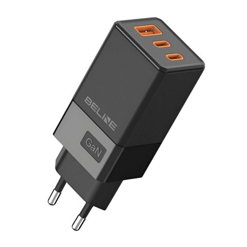 Ładowarka sieciowa Beline 65W GaN 2xUSB-C PD 3.0 + 1xUSB-A QC 3.0 bez kabla - czarna Ładowarka sieciowa Beline 65W GaN 2xUSB-C PD 3.0 + 1xUSB-A QC 3.0 bez kabla - czarna