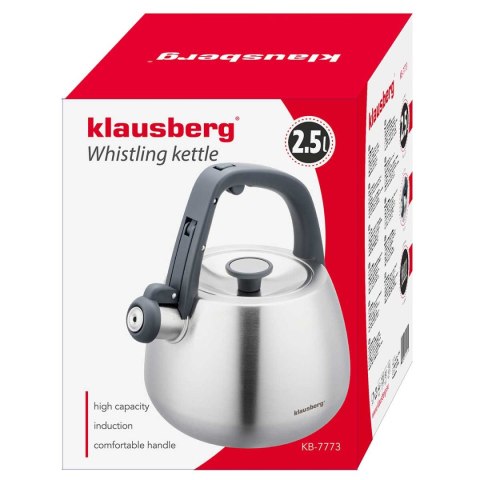 CZAJNIK STALOWY Z GWIZDKIEM 2,5L KLAUSBERG KB-7773 CZAJNIK STALOWY Z GWIZDKIEM 2,5L KLAUSBERG KB-7773