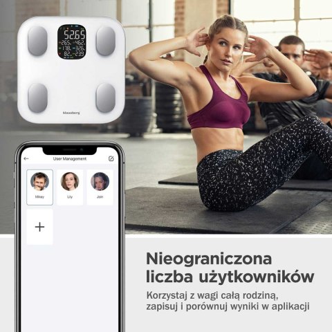 ANALITYCZNA WAGA ŁAZIENKOWA SMART IOS ANDROID KLAUSBERG KB-7855 ANALITYCZNA WAGA ŁAZIENKOWA SMART IOS ANDROID KLAUSBERG KB-7855