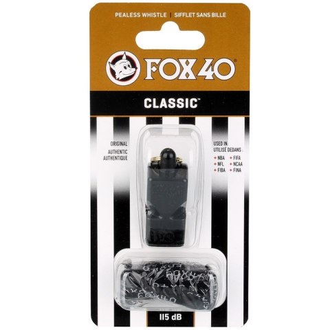 Gwizdek FOX Classic + sznurek 9901-0008 czarny Gwizdek FOX Classic + sznurek 9901-0008 czarny