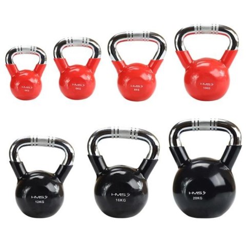 Kettlebell żeliwny uchwyt chrom radełkowany HMS KTC12 BLACK Kettlebell żeliwny uchwyt chrom radełkowany HMS KTC12 BLACK