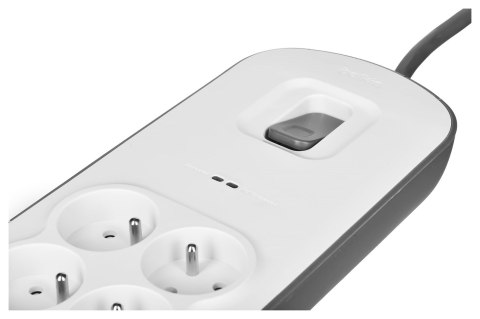 Listwa zasilająca Belkin Power Surge 6-PORT + 2xUSB-A 2.4A 650J 2m Grey/White Listwa zasilająca Belkin Power Surge 6-PORT + 2xUSB-A 2.4A 650J 2m Grey/White