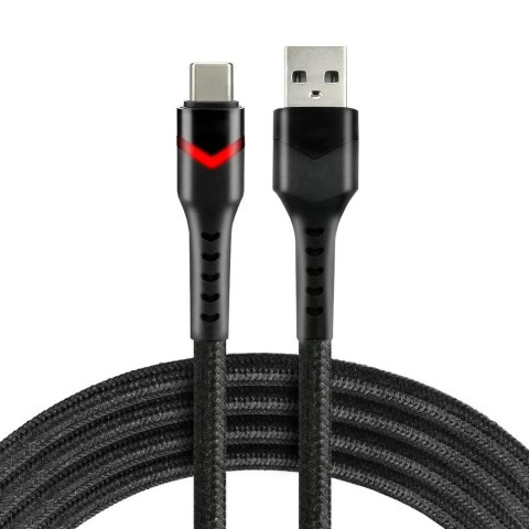 Kabel USB -> USB-C everActive CBB-2CBR 2m 3A RGB LED czarny Kabel USB -> USB-C everActive CBB-2CBR 2m 3A RGB LED czarny