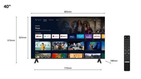 Telewizor TCL 40S5400A 40" LED Full HD Android TV Srebrny Telewizor TCL 40S5400A 40" LED Full HD Android TV Srebrny