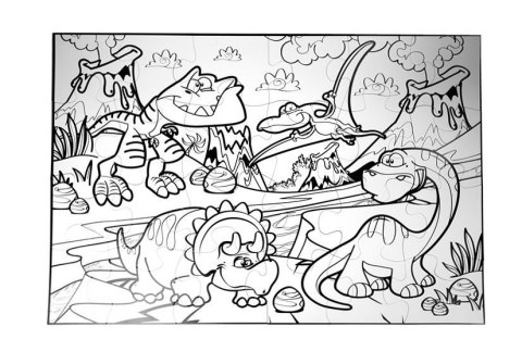 Puzzle Dla Dzieci Do Kolorowania Era Dinozaurów Pisaki 24 el Puzzle Dla Dzieci Do Kolorowania Era Dinozaurów Pisaki 24 el