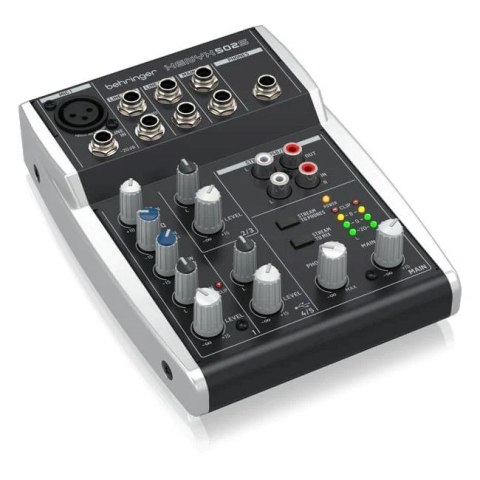 Behringer 502S - 5-kanałowy kompaktowy mikser analogowy z interfejsem USB zaprojektowany specjalnie do obsługi podcastów, stream Behringer 502S - 5-kanałowy kompaktowy mikser analogowy z interfejsem USB zaprojektowany specjalnie do obsługi podcastów, stream
