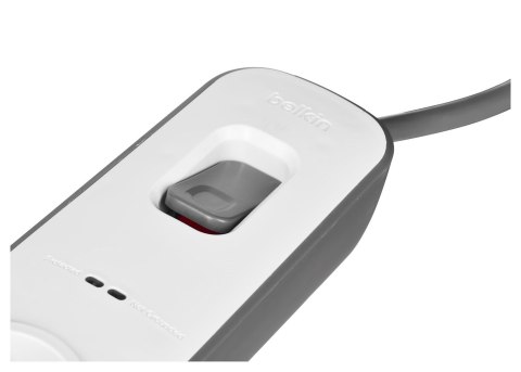 Listwa zasilająca Belkin Power Surge 4-PORT + 2xUSB-A 2.4A 525J 2m Grey/White Listwa zasilająca Belkin Power Surge 4-PORT + 2xUSB-A 2.4A 525J 2m Grey/White