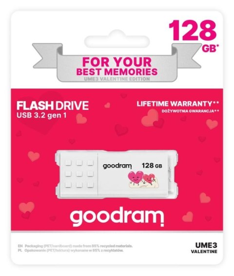 Pendrive GOODRAM VALENTINE UME3 128GB USB 3.2 Gen 1 Pendrive GOODRAM VALENTINE UME3 128GB USB 3.2 Gen 1