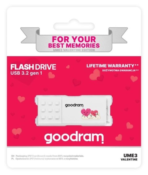 Pendrive GOODRAM VALENTINE UME3 16GB USB 3.2 Gen 1 Pendrive GOODRAM VALENTINE UME3 16GB USB 3.2 Gen 1