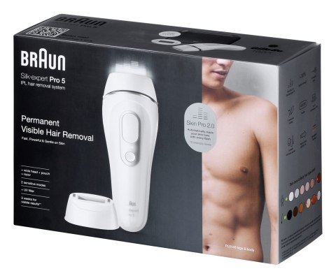Depilator Braun Silk-expert Pro 5 PL5145 IPL biało-srebrny Depilator Braun Silk-expert Pro 5 PL5145 IPL biało-srebrny