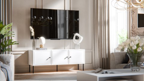 Szafka RTV 3D PALAZZO BIS 151x40x60 biały mat Szafka RTV 3D PALAZZO BIS 151x40x60 biały mat