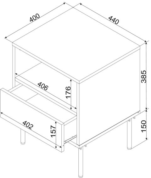Szafka nocna 2szt TRESSE 44x40x53 zieleń mat Szafka nocna 2szt TRESSE 44x40x53 zieleń mat