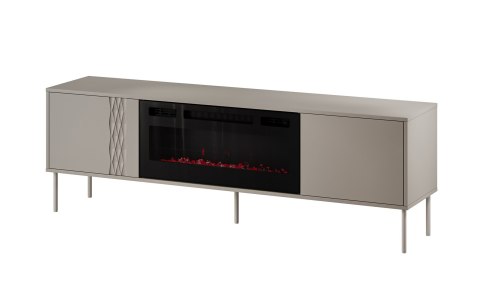 Szafka RTV EF + kominek czarny TRESSE 180x40x54,5 kaszmir mat Szafka RTV EF + kominek czarny TRESSE 180x40x54,5 kaszmir mat