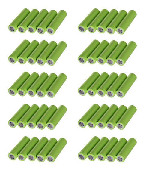GREEN CELL OGNIWA 18650 50X AKUMULATOR 18650 LI-ION INR1865029E 3.7V 2900MAH GREEN CELL OGNIWA 18650 50X AKUMULATOR 18650 LI-ION INR1865029E 3.7V 2900MAH